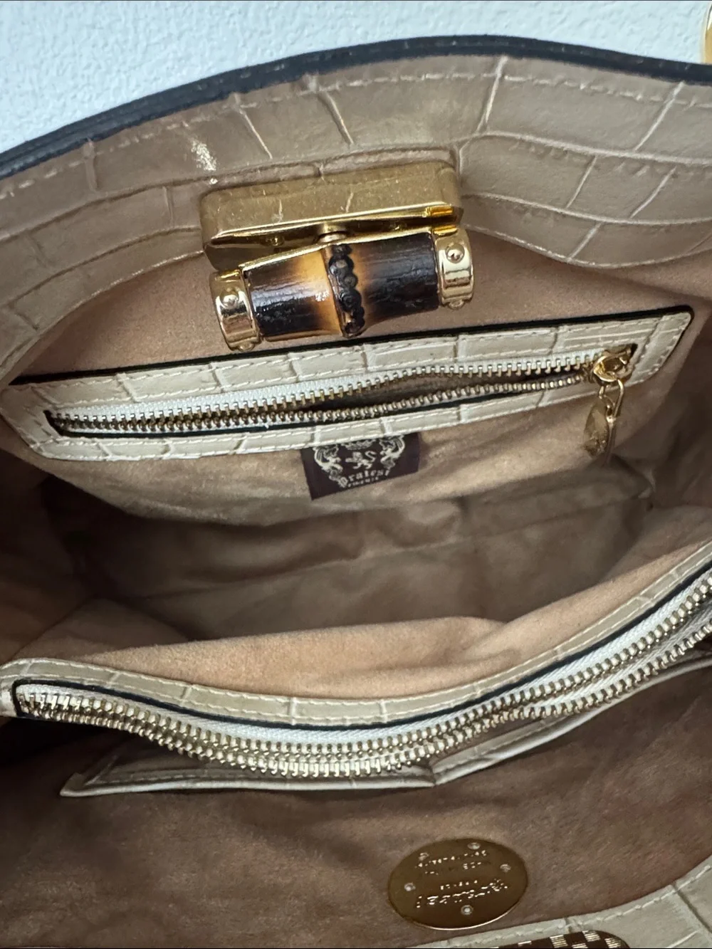 Pratesi Sarteano Croc Embossed Leather Bag